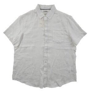 NEW Thom Aaron 100% Linen Shirt Men's XL White Short Sleeve NWT Resortwear Luxe